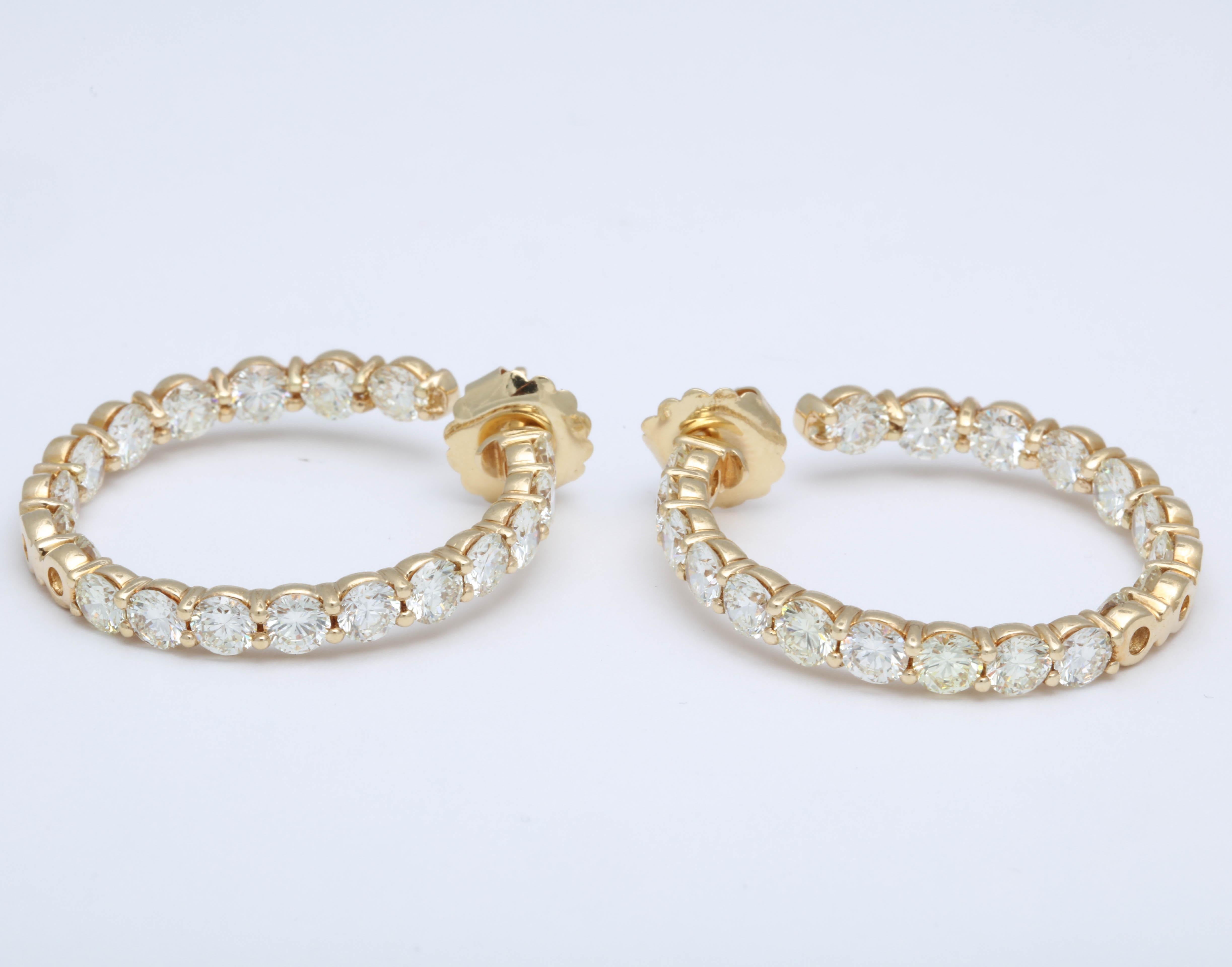 Yellow Gold Diamond Hoops For Sale 1