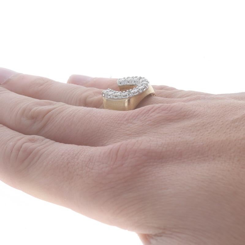 Gelbgold Diamant Hufeisen-Herrenring - 14k Rnd 1,05ctw Reiter Good Luck 1