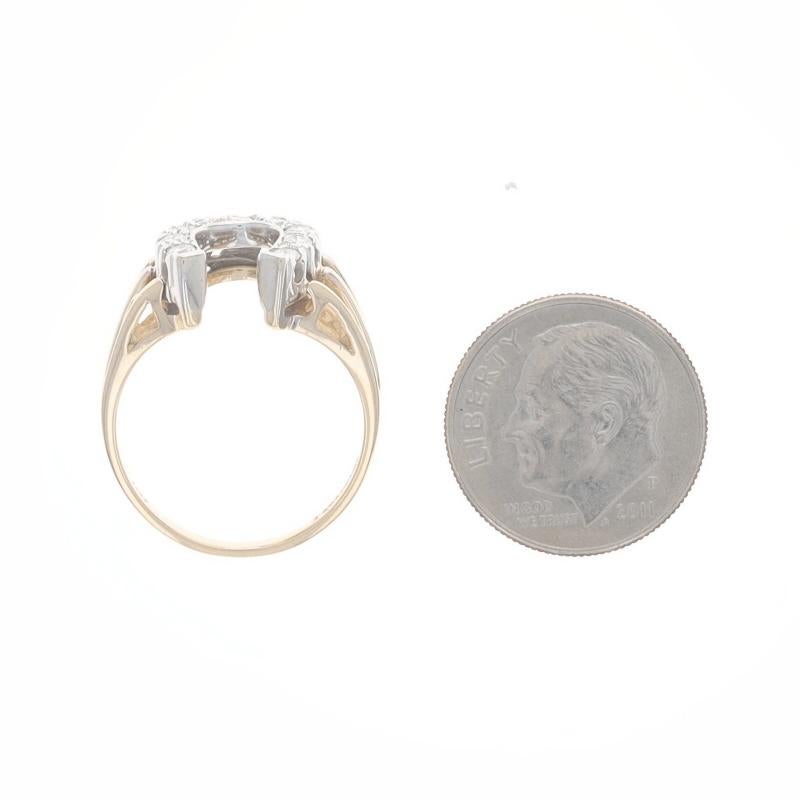 Yellow Gold Diamond Horseshoe Ring - 14k Round .36ctw Equestrian Good Luck 1