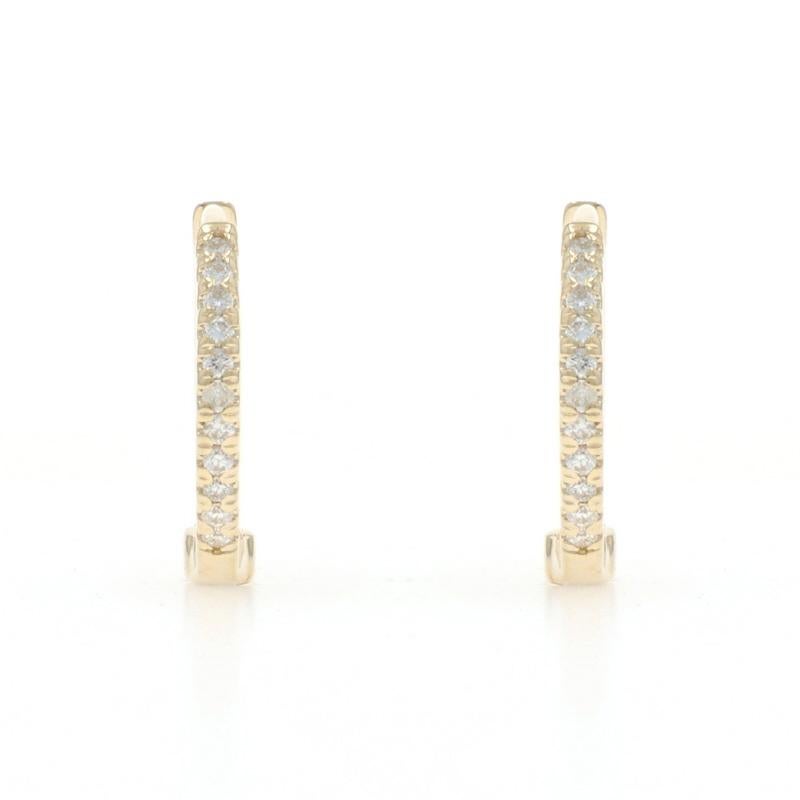 Pendientes de aro abrazador de diamantes de oro amarillo - 14k redondos perforados en Nuevo estado para la venta en Greensboro, NC