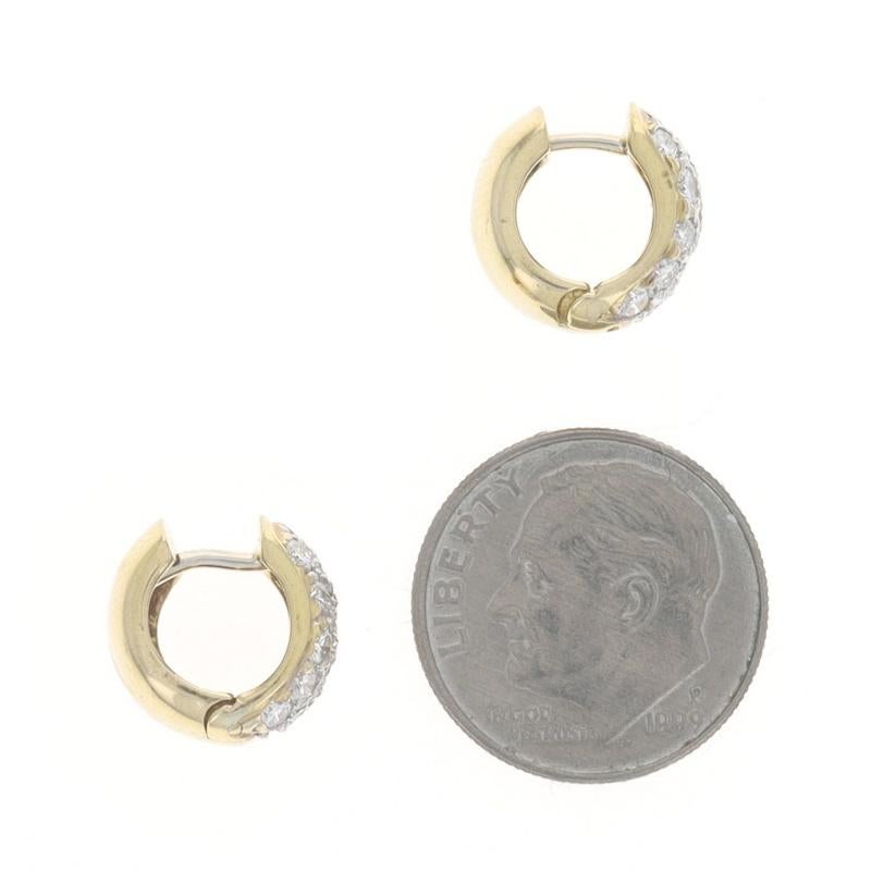 Boucles d'oreilles en or jaune avec diamants - 18k Round 1.00ctw Cluster Pierced Pour femmes en vente
