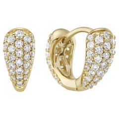 Huggies de oro amarillo con diamantes
