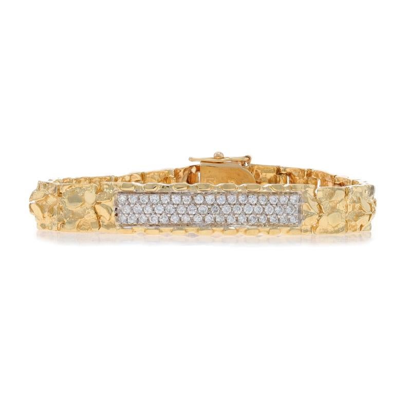Contenuto metallico: Oro giallo 14k e oro bianco 14k

Informazioni su A. Stone
Diamanti naturali
Carati: 1,50ctw
Taglio: Rotondo brillante
Colore: H. H. - I.
Chiarezza: SI1 - SI2

Carati totali: 1,50ctw

Stile: A Link
Tipo di chiusura: Chiusura a
