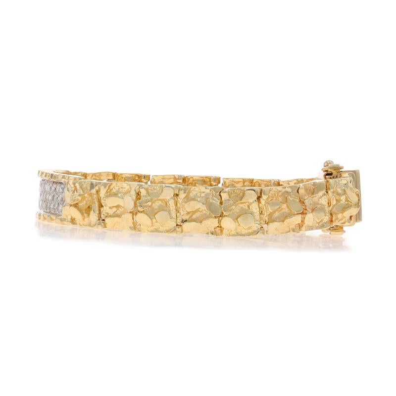 Bracciale da uomo in oro giallo con diamante a barra 7 1/4