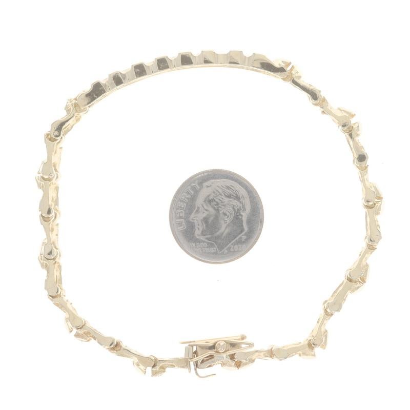 Uomo Bracciale da uomo in oro giallo con diamante a barra 7 1/4
