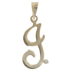 Yellow Gold Diamond Initial I Pendant - 14k Single Cut Monogram Letter