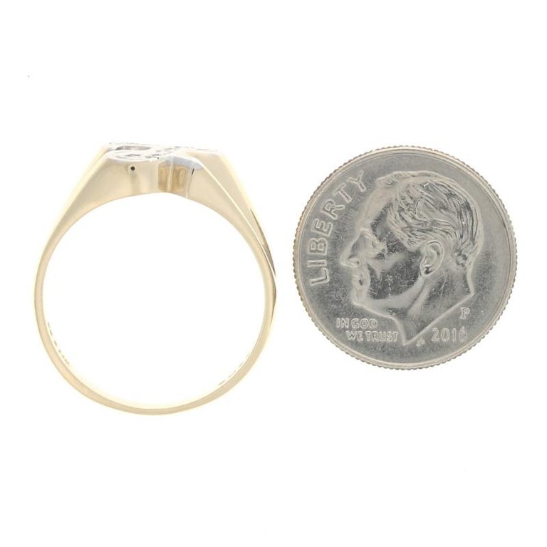 Yellow Gold Diamond Initial L Signet Ring, 14k Script Monogram Letter ...