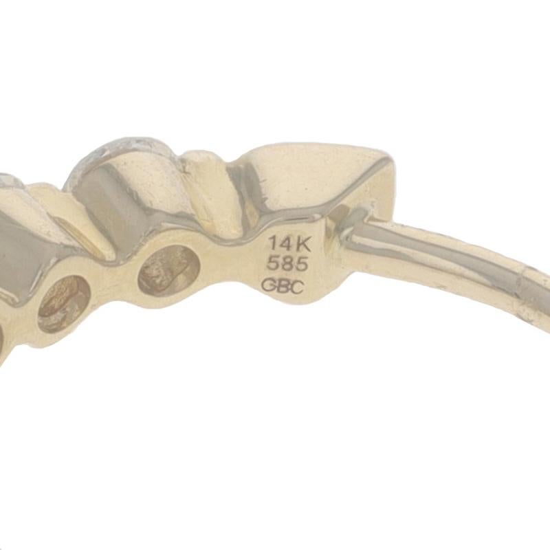 Donna Orecchini a cerchio in oro giallo con diamante Inside-Out 14k a brillante rotondo 1,00ctw con foro