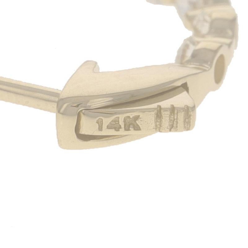 De las mujeres Pendientes de aro de oro amarillo con diamantes dentro-fuera 14k redondos brillantes 1,17ctw perforados