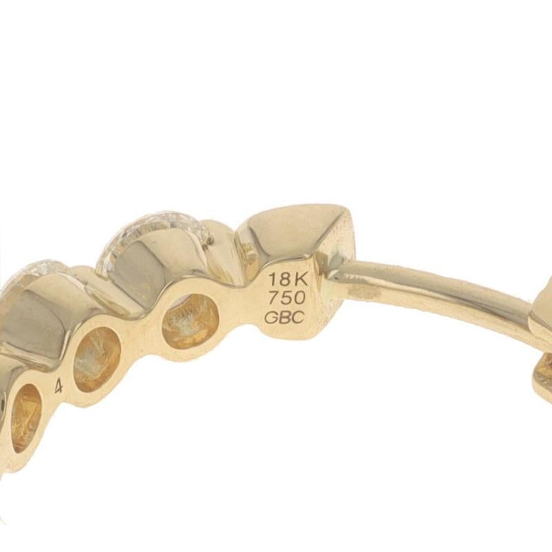 Gelbgold Diamant Innen-Out-Reifen Ohrringe 18k Rund Brillant 2,08ctw durchbohrt Damen