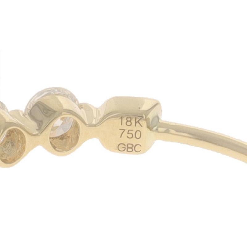 Yellow Gold Diamond Inside-Out Hoop Earrings 18k Round Brilliant 2.11ctw Pierced For Sale 1