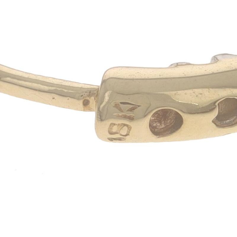 Boucles d'oreilles en or jaune avec diamant - 18k brillant rond .66ctw Pierced Pour femmes en vente