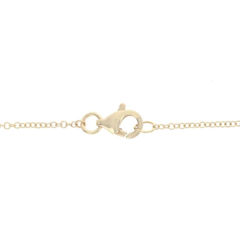Yellow Gold Diamond Intertwined Circles Necklace - 14k Round .12ctw Adjustable For Sale 1
