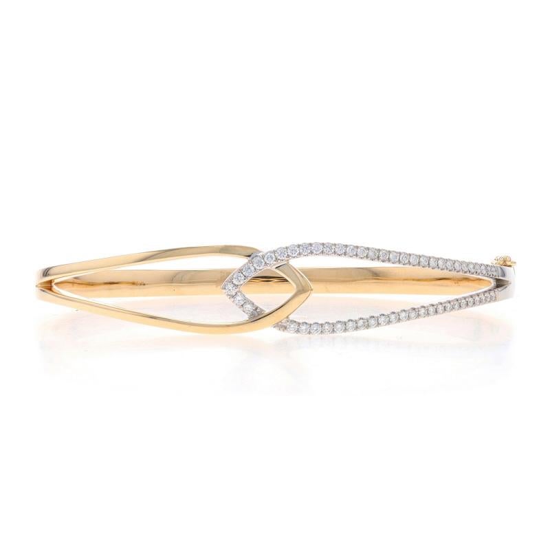 Contenu métallique : Or jaune 14k et or blanc 14k

Informations sur les pierres

Diamants naturels
Carat(s) : .50ctw
Coupe : Brillant rond
Couleur : G - H
Clarté : VS1 - VS2

Total des carats : 0.50ctw

Style : Bracelet
Type de fermeture : Fermoir à