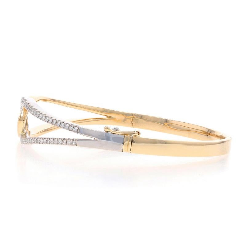 Bracelet en or jaune avec feuilles entrelacées de diamants - 14k Round .50ctw Excellent état - En vente à Greensboro, NC