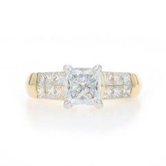 Yellow Gold Diamond Invisible Set Engagement Ring - 18k Radiant 2.25ctw