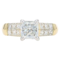 Yellow Gold Diamond Invisible Set Engagement Ring - 18k Radiant 2.25ctw