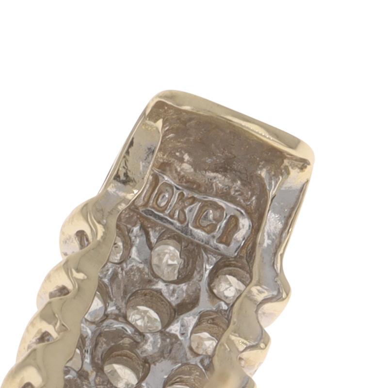 Boucles d'oreilles en or jaune avec crochets en J et diamants - 10k Single 1.00ctw Pierced Pour femmes en vente