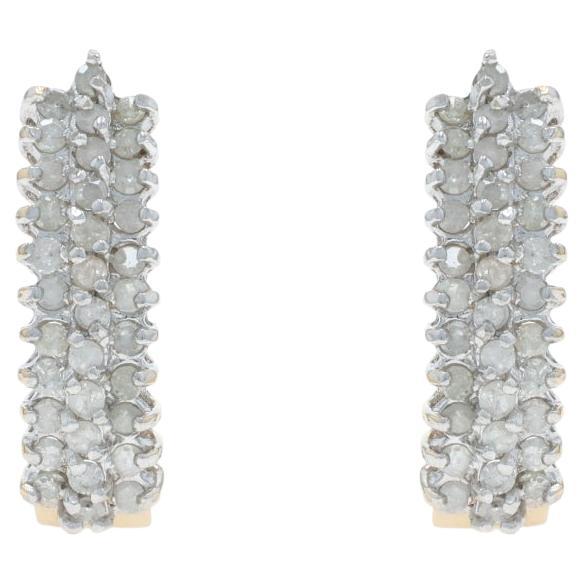 Orecchini con gancio a J in oro giallo - 10k Single 1.00ctw Pierced