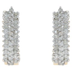 Orecchini con gancio a J in oro giallo - 10k Single 1.00ctw Pierced