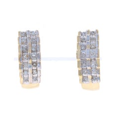 Boucles d'oreilles J-Hook en or jaune - 10k Single Cut .20ctw Pierce
