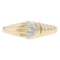 Yellow Gold Diamond Knot Band - 10k Single Cut Ring