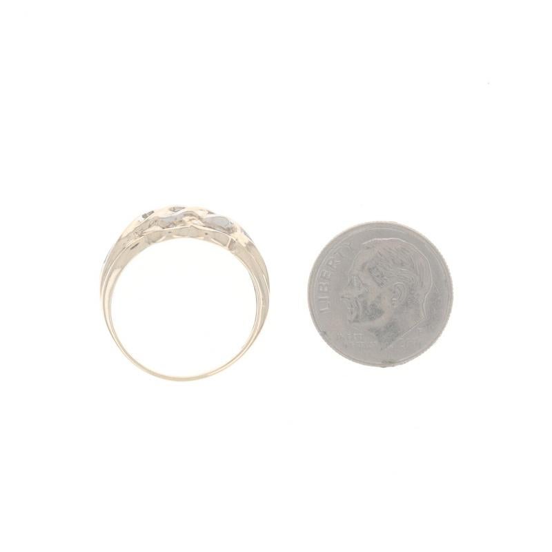 Gelbgold Diamant Knot Twist Cluster-Ring - 10k Baguette .10ctw 1