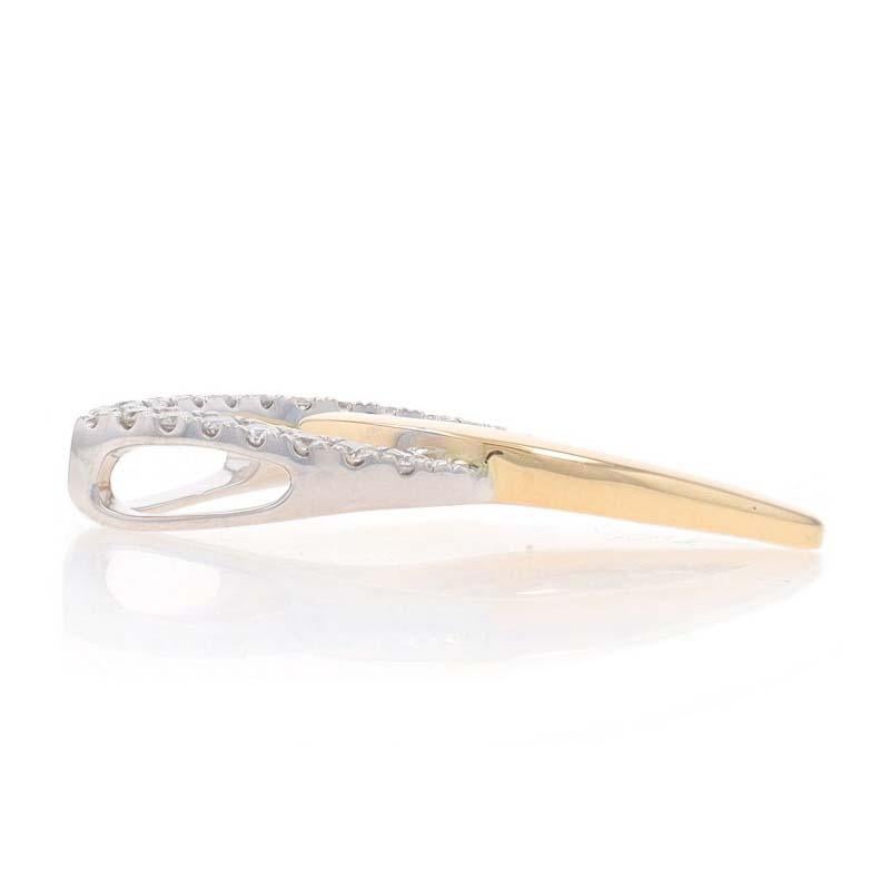Taglio rotondo Ciondolo Duo Foglia in oro giallo - 14k Brilliante rotondo .25ctw Botanico in vendita