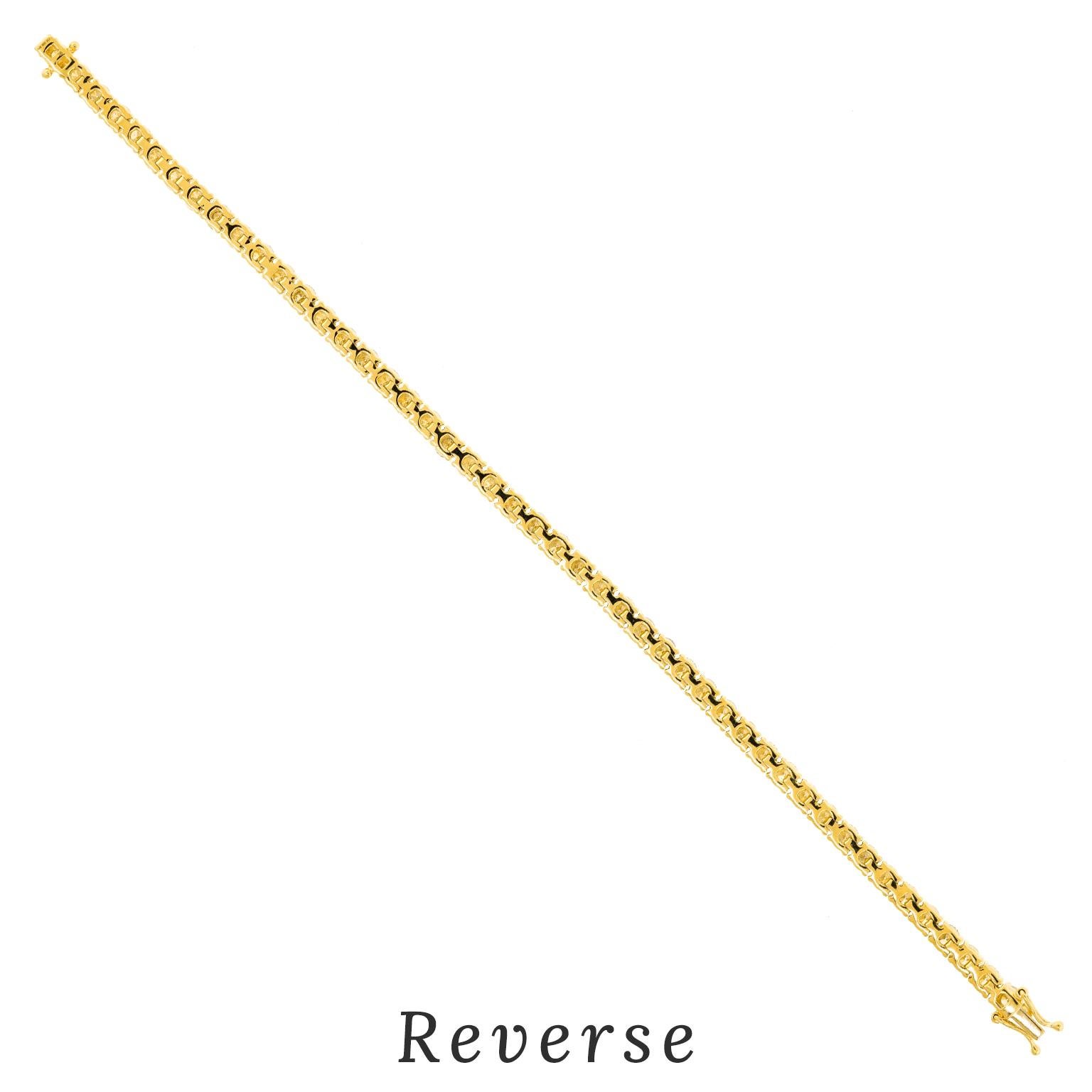 Yellow Gold Diamond Line Bracelet For Sale 5