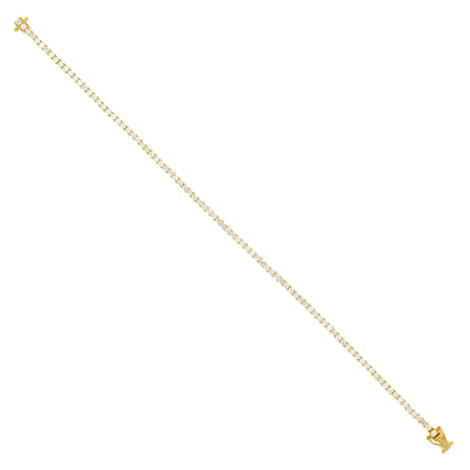 Gelbgold Diamant-Linien-Armband im Angebot 6