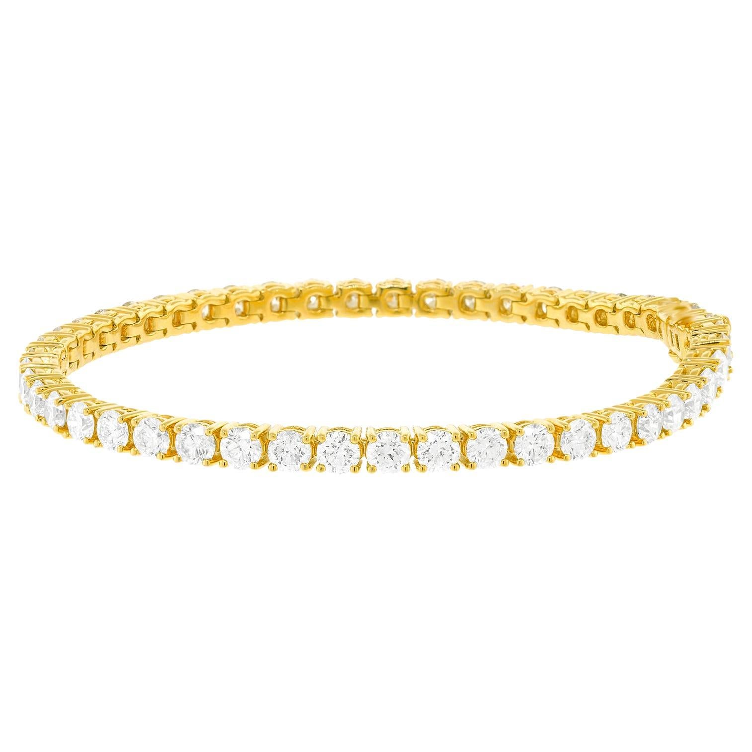 Yellow Gold Diamond Line Bracelet