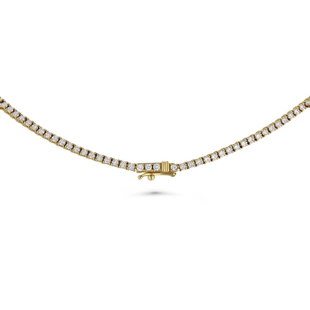 Yellow Gold Diamond Line Necklace In New Condition For Sale In Aspen, CO