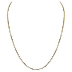 Collana con linea di diamanti in oro giallo