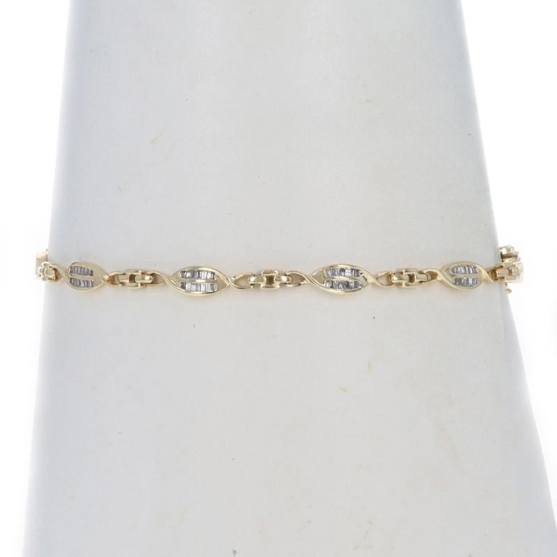 Taille baguette Bracelet de cheville à maillons en or jaune 9 1/4