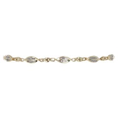 Gelbgold-Diamant-Gliederarmband 9 1/4" - 14k Baguette-Armband 1,00ctw-Armband