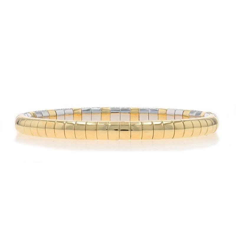 Women's Yellow Gold Diamond Link Bangle Bracelet 6 1/2