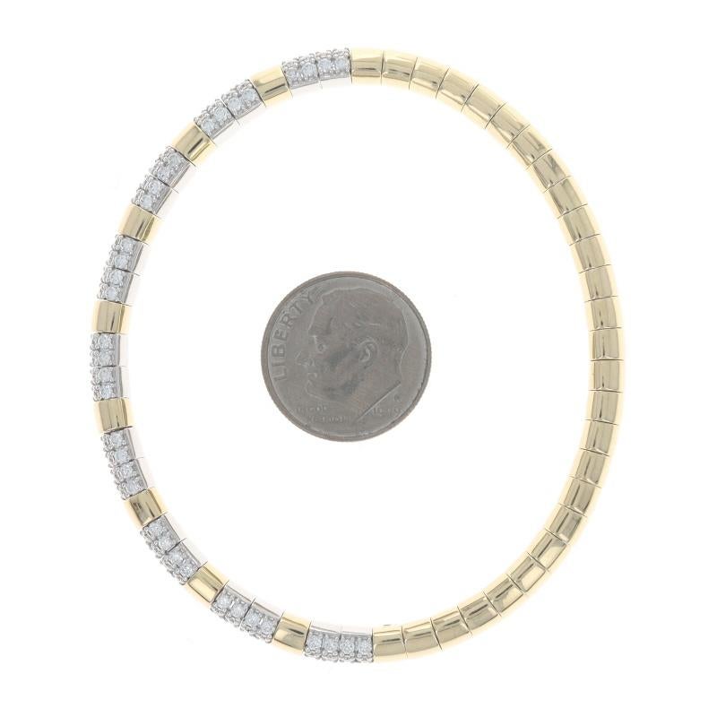 Yellow Gold Diamond Link Bangle Bracelet 6 1/2