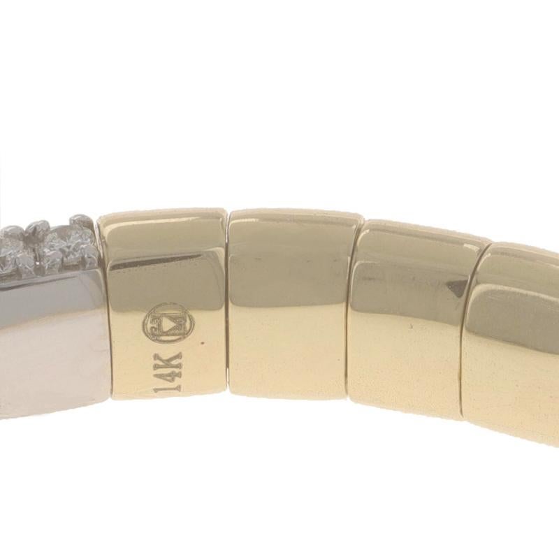 Yellow Gold Diamond Link Bangle Bracelet 6 1/2