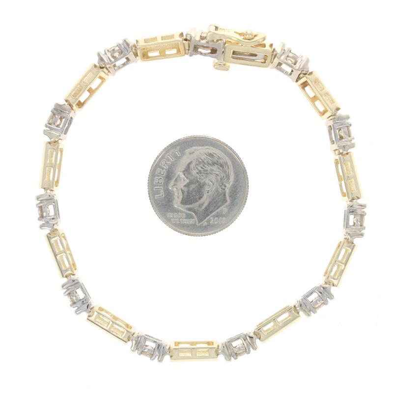Women's Yellow Gold Diamond Link Bracelet 6 3/4