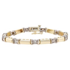 Bracelet Link en or jaune avec diamant - 14k Round Brilliant 1.50ctw