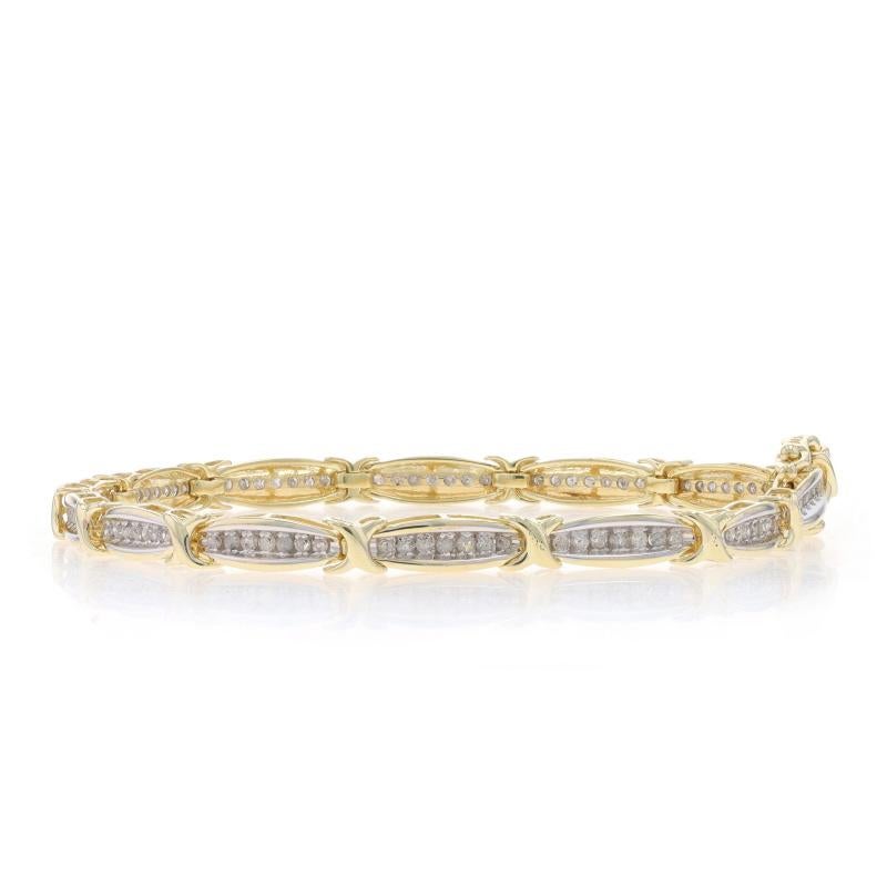 Yellow Gold Diamond Link Bracelet 7 1/2