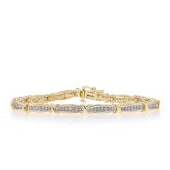 Yellow Gold Diamond Link Bracelet 7 1/2" - 10k Single Cut 1.00ctw