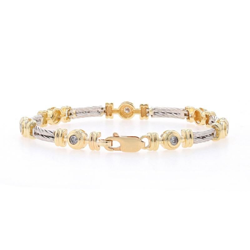 Yellow Gold Diamond Link Bracelet 7 1/2