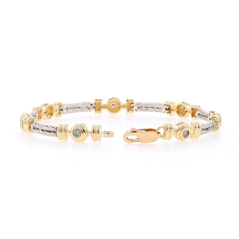 Women's Yellow Gold Diamond Link Bracelet 7 1/2