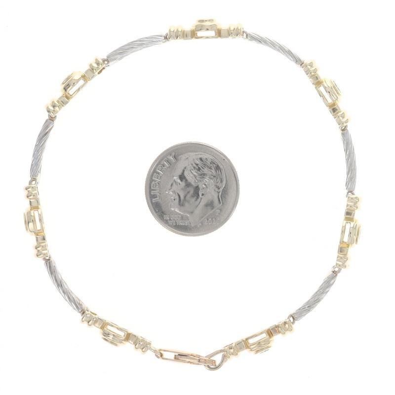 Bracciale A Link con diamanti in oro giallo da 7 1/2