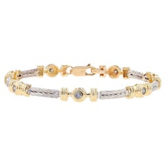 Bracelet lien en or jaune avec diamant 7 1/2" - 14k Round Brilliant .50ctw Rope
