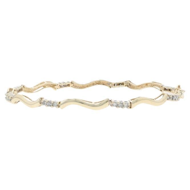 Gelbgold Diamant Link Armband 7 1/4" - 10k Runde Brillant .50ctw