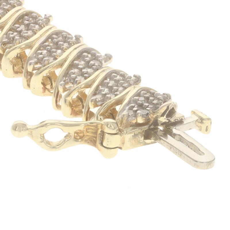Women's Yellow Gold Diamond Link Bracelet 7 1/4