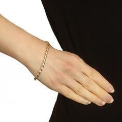 Yellow Gold Diamond Link Bracelet 7 1/4" - 14k Round 1.00ctw Leafy Garland