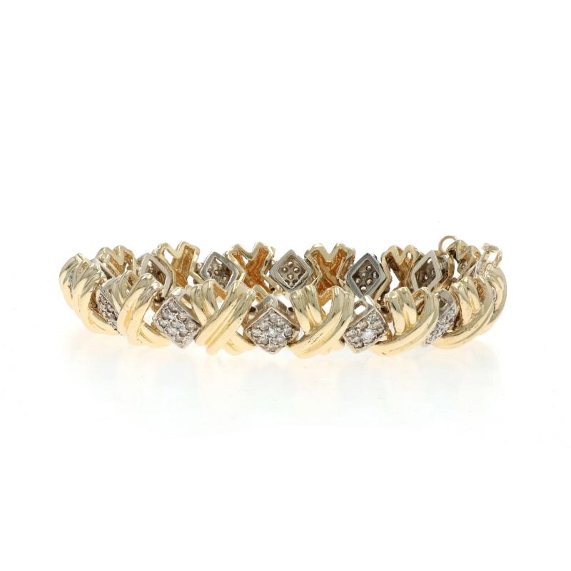 Yellow Gold Diamond Link Bracelet 7 1/4